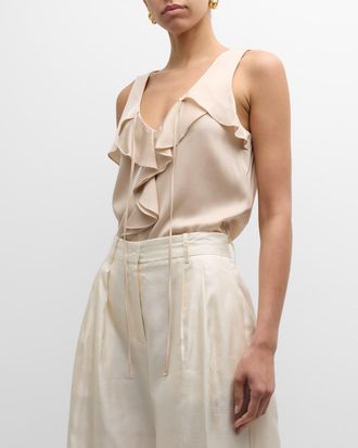 Kobi Halperin Demy Sleeveless Ruffle Blouse