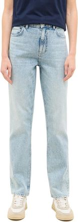 Mustang Straight-Jeans MUSTANG Damen Style Brooks Straight, Damen, Gr. 32, L&auml;nge 32, 315 blau, Denim/Jeans, 99% Baumwolle, 1% Elasthan, unifarben, straight fi