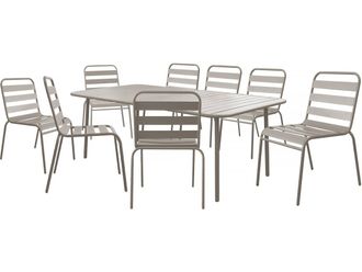 Habitat et Jardin Conjunto De Muebles De Jard&iacute;n Met&aacute;licos bilbao - 8 Plazas - Taupe