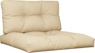 vidaXL Cojines para palets 2 unidades tela beige Vidaxl