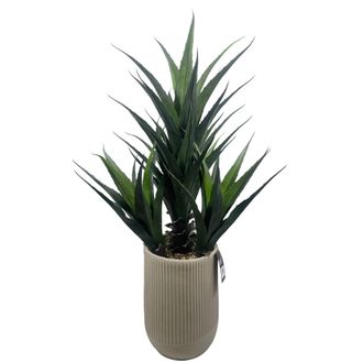 Leaf Artificial Agave Tropical Display in Pot Artificial 110cm in Green