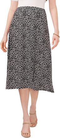Chaus Polka Dot Pull-On Knit A-Line Skirt in Black at Nordstrom, Size Medium