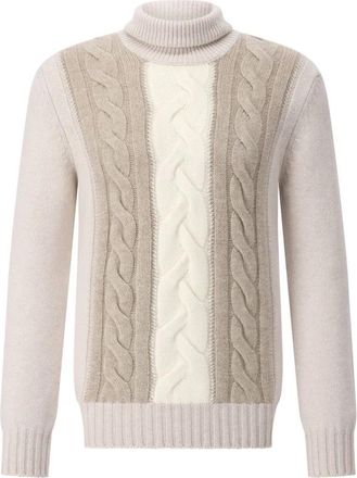 Gran Sasso Klassieke Kabeltrui - Heren - Coltruien - Beige - XL - Wol - Truien & Vesten