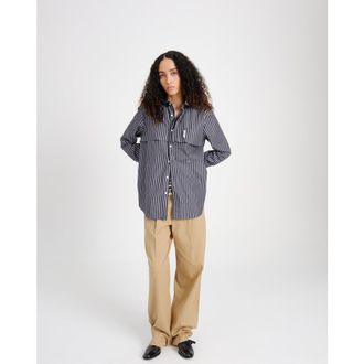 HommeGirls Long Sleeve Layered Shirt in Black Stripe at Nordstrom, Size Small