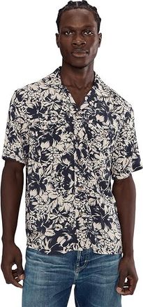 Faherty Short Sleeve Bali Camp Shirt Mens Clothing Fjord Bloom : 2XL, Viscose