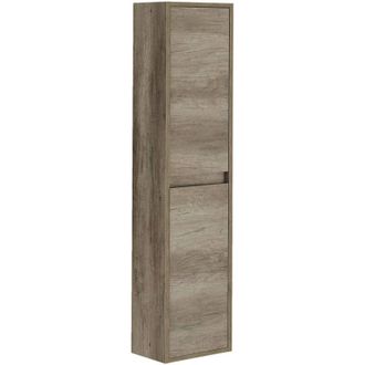 Dmora Mobile colonna Aladin, Mobile bagno a 2 ante, Armadio pensile sospeso, Mobiletto multiuso moderno, 30x26h140 cm, Quercia