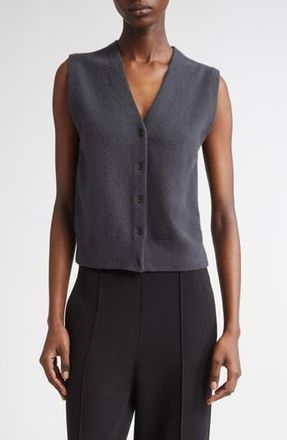 Vince Shrunken Button Wool & Cashmere Blend Vest in Graphite at Nordstrom Rack, Size Small