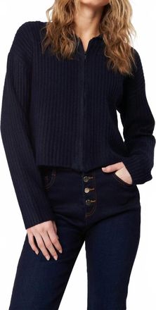 John & Jenn Gavin Zip-Up Sweater In Navy