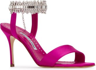 Manolo Blahnik Womens Tacco Heels Pink Common Goat Hair