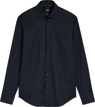 BOSS Boss Textured Woven Shirt - Navy - S