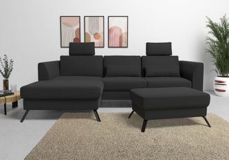 Sit&more Ecksofa »Olsen L-Form« inklusive Sitztiefenverstellung, wahlweise mit Bettfunktion, 15cm hoch
