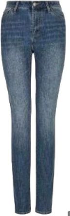 A|X Armani Exchange High-waisted Tapered Jeans - Dames - Skinny Jeans - Blauw - W27 - Katoen - Jeans