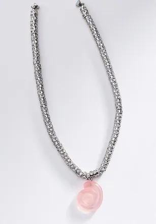 Luv AJ The Rose Quartz Rio Rhinestone Necklace