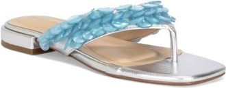 Azalea Wang Pearlia Flip Flop in Silver Multi at Nordstrom, Size 6.5