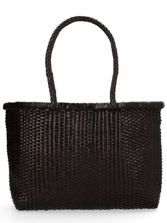 Dragon Diffusion Womens Shoulder Bag B Weave Dark Brown Leather