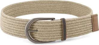 Brunello Cucinelli Linen Belt With Shiny Loop Detail - unisex - Brunello Cucinelli - Belts - Beige - XS - Accessories