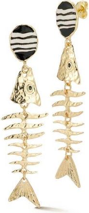 Sphera Milano Hammered Fish Drop Earrings in Gold at Nordstrom Rack
