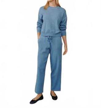 Bella Dahl Whip Stitch Straight Leg Pants In Heather Blue