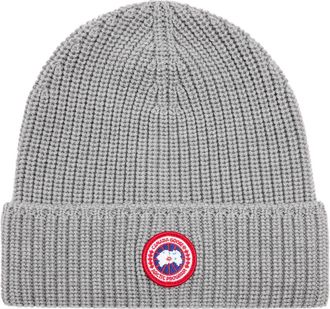 Canada Goose Arctic Disc Ribbed Wool Beanie - Grey - One Size