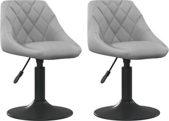vidaXL Swivel Dining Chairs 2 pcs Light Grey Velvet Vidaxl