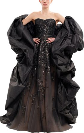Saiid Kobeisy Embroidered Strapless Dress