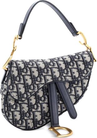 Dior Saddle Handbag Oblique Canvas Mini shoulder bag - Blu