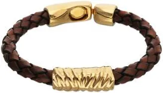 UNOde50 18K Gold-Plated Leather Bracelet at Nordstrom, Size X-Large
