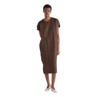 Meimeij M6Py 01 Sheer 435 - Dames - Casual kleedjes - Bruin - XL - Polyester - Kleedjes