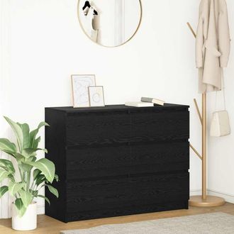 Berkfield Home Sideboard Black Oak 100x35x76 cm Engineered Wood | Size: 100 x 35 x 76 cm