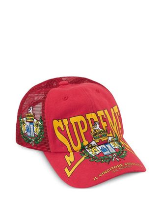 SUPREME Crest Mesh Back 6-Panel cap - men - Fabric/Mesh - One Size - Red