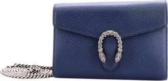 Gucci Blue Crystal Dionysus Chain Wallet Embellished Detail Small (Authentic Pre-Loved)