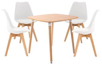 Clp Clp - Juego De Comedor Liborg Para Cuatro Personas Natural/blanco