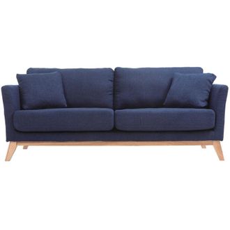 Miliboo Miliboo - Divano scandinavo 3 posti blu scuro piedi legno oslo