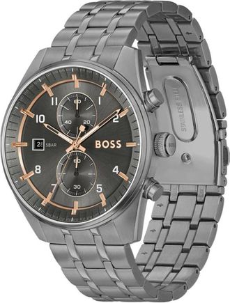 HUGO BOSS Skytraveller Horloge - Heren - Horloges - Grijs - ONE Size - Accessoires