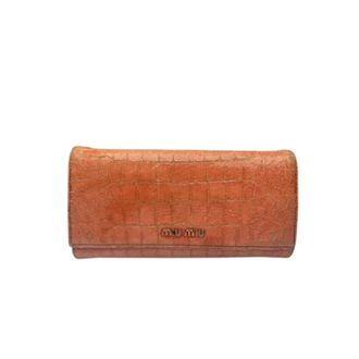 Miu Miu Pre-owned Portafoglio Vintage in Pelle Effetto Coccodrillo - - Pre-owned - Donna - Arancione - ONE SIZE