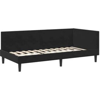 vidaXL Estructura De Cama En Esquina Con Cabecera Negro 90 Cm X 200 Cm Vidaxl
