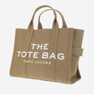 Marc Jacobs Womens Medium Tote Bag With Logo Print Beige Cotton Handbags Hand