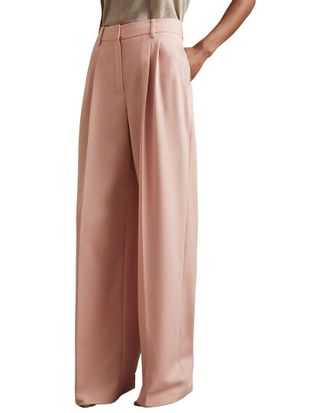 Reiss Billie Wide Leg Pleated Trouser