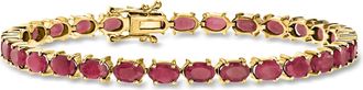 Ross-Simons Ruby Bracelet in 18kt Gold Over Sterling
