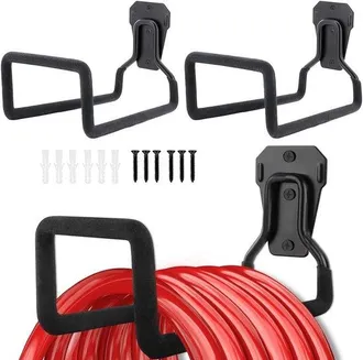 OEM Soporte De Pared Para Manguera - Metal - Negro - 2 Piezas