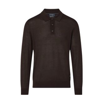 Liu Jo Merino Polo met lange mouwen - Heren - Truien - Bruin - Maat: L Wol