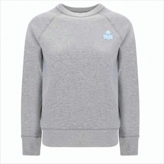 Isabel Marant Heathered Grey Long-Sleeve Sweatshirt With Ribbed Cuffs