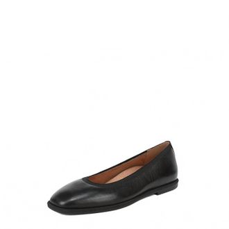 Vionic Womens Caroll 2.0 Flat Shoes In Black Leather