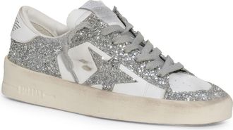 Golden Goose Stardan Low Top Sneaker in White/Silver at Nordstrom, Size 8Us