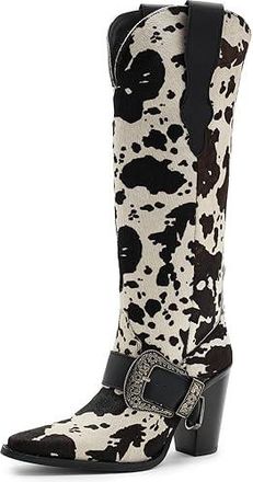 Dingo Spur Crazy Womens Boots Cow Print : 8.5 B - Medium, Leather