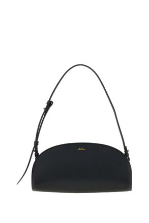 A.P.C. Elongated Demi-Lune Shoulder Bag with Gold Accents