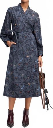 Munthe Gitalu Print Wrap Dress In Charcoal