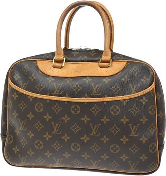 Louis Vuitton Deauville Handbag Monogram Canvas Brown Leather Handbag (Pre-Owned)