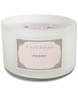 K. Hall Studio Peony White Glass Candle