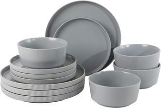 Gibson Home Dempsey Road Stoneware Dinnerware Set in Matte Grey at Nordstrom